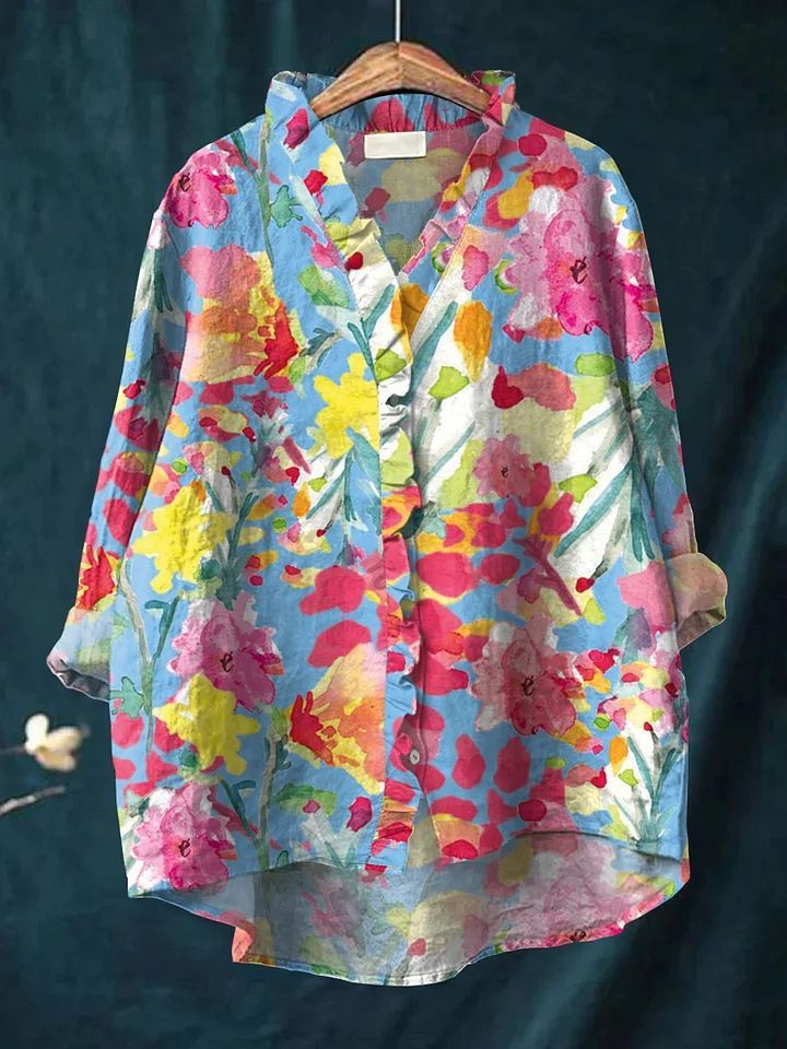 Loose Print Crew Neck Casual Plus Size Women's T-shirt