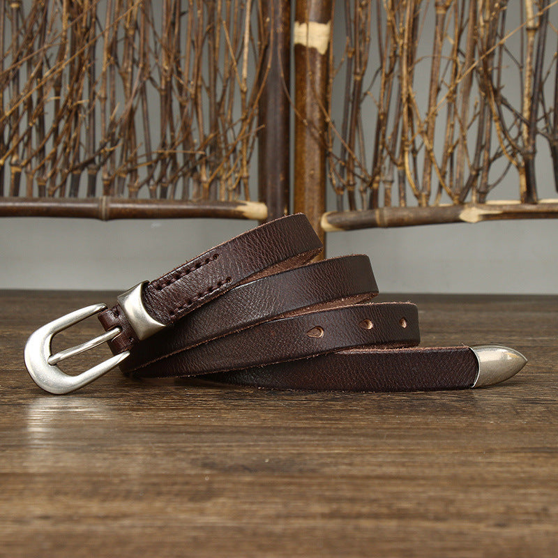 Trendy Versatile Personality Retro 18cm Leather Belt