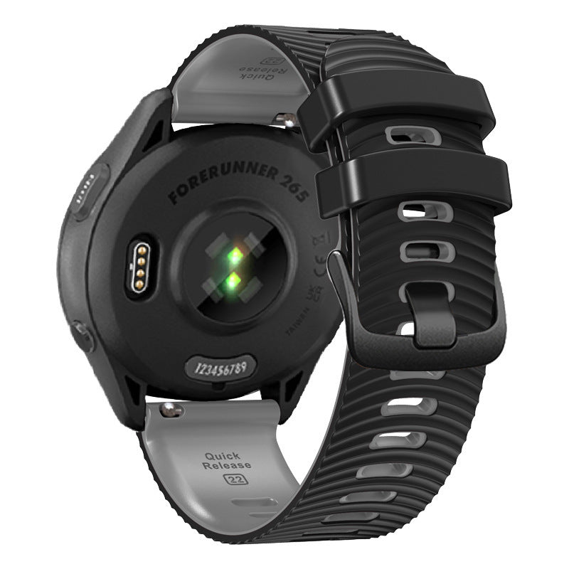 Universal 22mm Water Ripple Road Two-color Silicone Strap