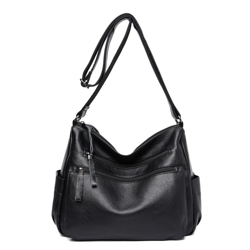Middle-aged And Elderly Women's Bag Soft Leather Fashion Portable Mother Bag