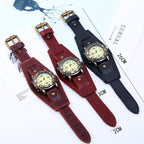 New Punk Retro Cowhide Bracelet Watch Men'S Watch Leather European And American Bracelet