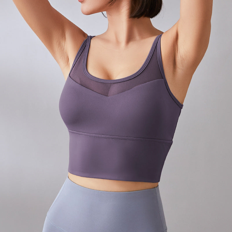Cross Bra Shockproof Gathering Stereotype Sports Yoga Fitness Spaghetti Bra