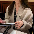 Cotton And Thickening Women's Small Woolen Overcoat