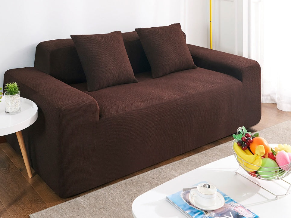 Waterproof Polar Fleece Solid Color Bomb Cover Sofa Slipcover Corner Case For Living Room 1 2 3 4 Seat