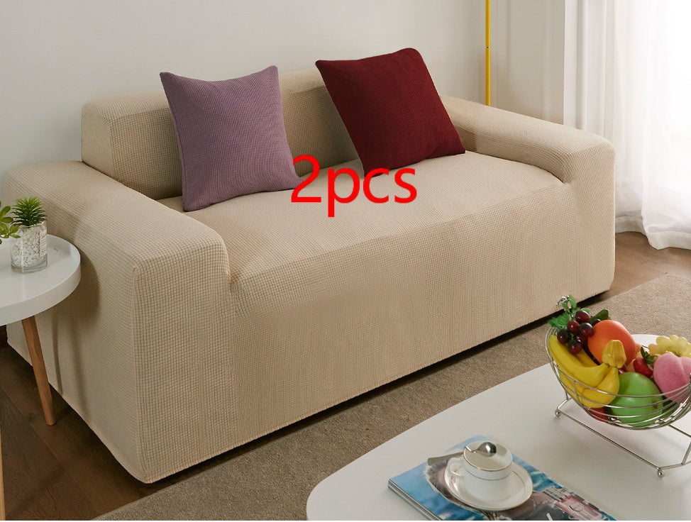 Waterproof Polar Fleece Solid Color Bomb Cover Sofa Slipcover Corner Case For Living Room 1 2 3 4 Seat
