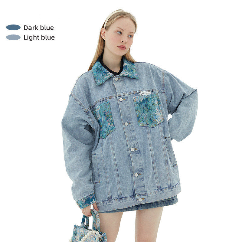Couple's New Printed Loose Denim Jacket