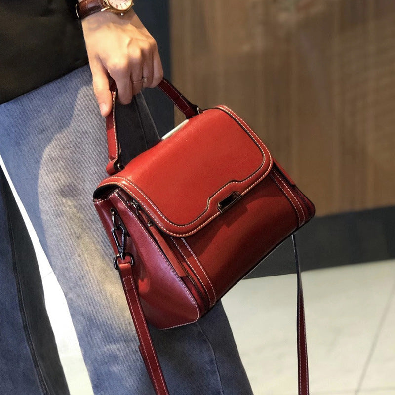 Women's Leather Simple Large Capacity Fashion Messenger Bag
