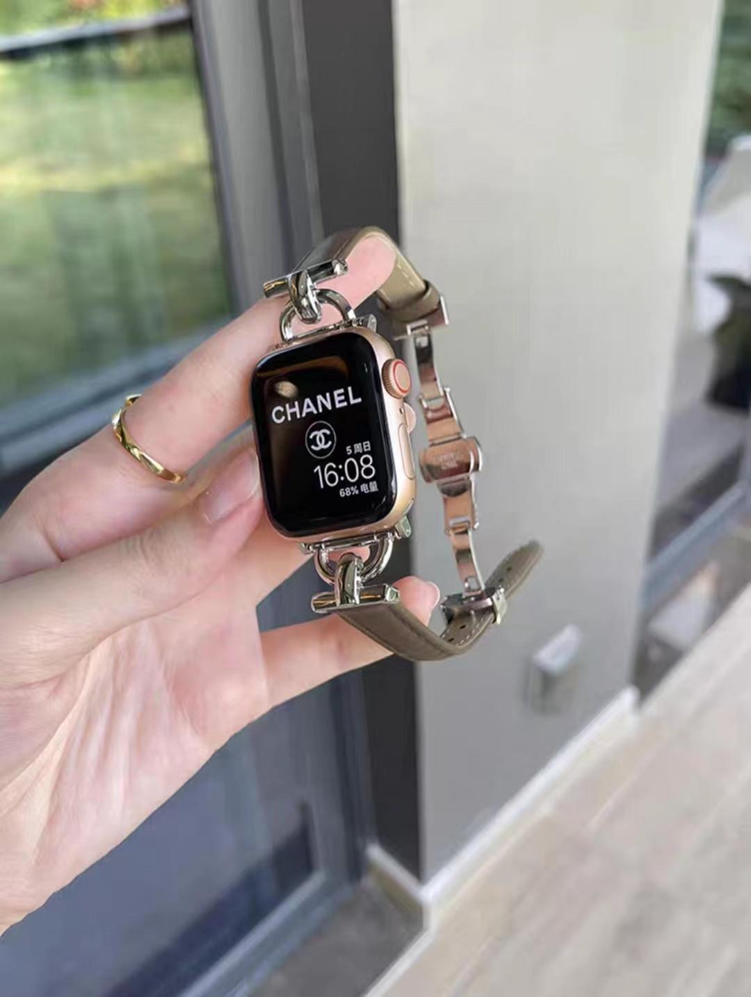 Watch Strap Advanced Genuine Leather D-shaped Metal Butterfly Clasp Women's