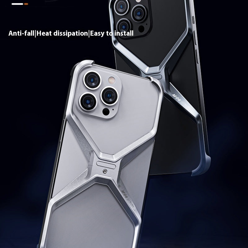 Aluminum Alloy Case New Hollow-out Frameless Heat Radiating Phone Shell