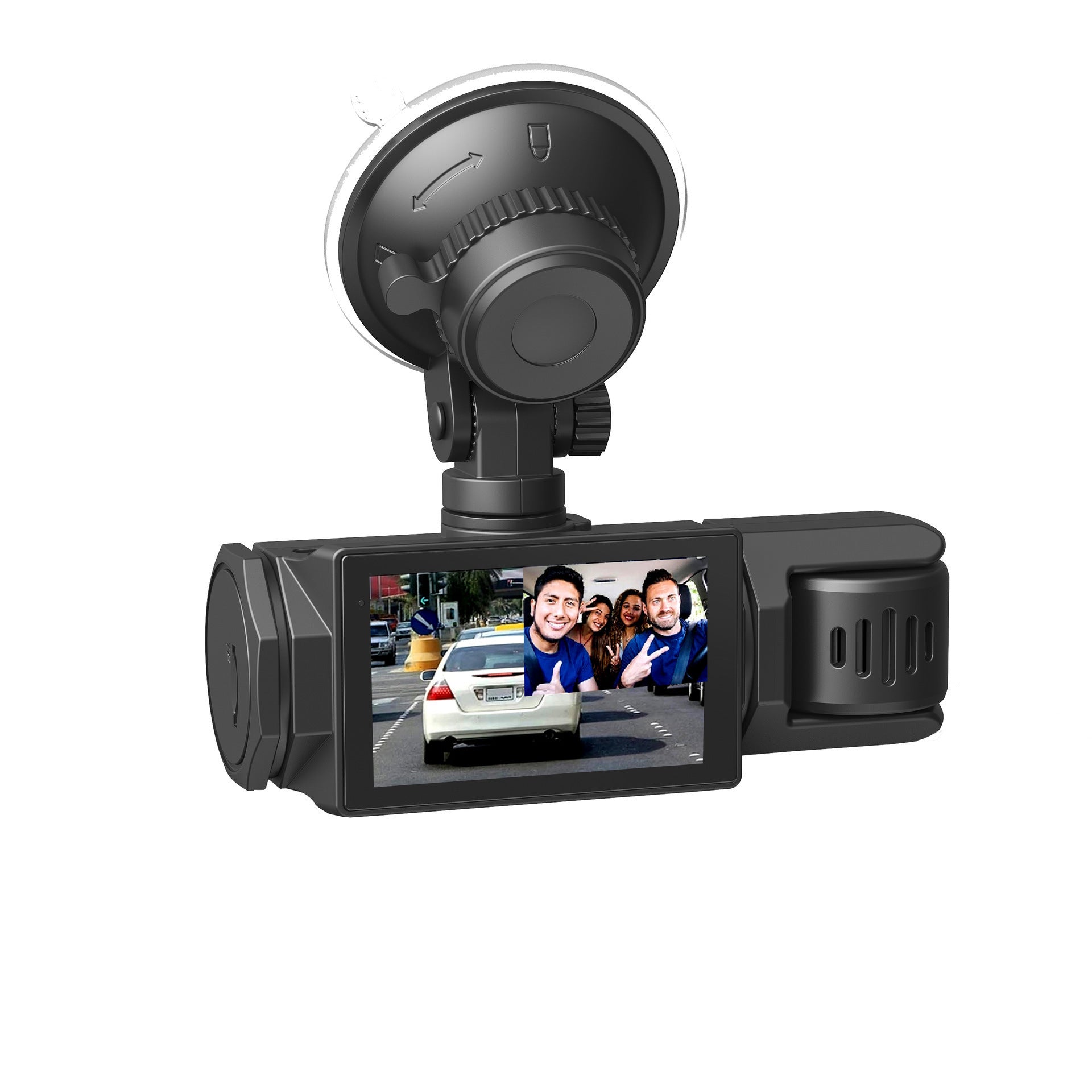 HD 1080p Driving Recorder Three-lens Same Display With Reversing Image Mobile Phone WIFI Car DVR