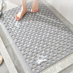 Square Non-slip Bathroom Mat With Suction Cup And Round Hole Design Shower Anti-fall Household Shower Massage Quick Drainage Mat
