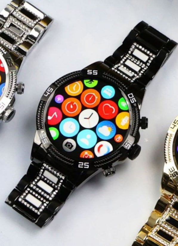 Bluetooth Calling Niche Full Diamond Small Gold Watch