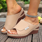 Plus Size Wedge Thick Bottom Peep-toe Slippers