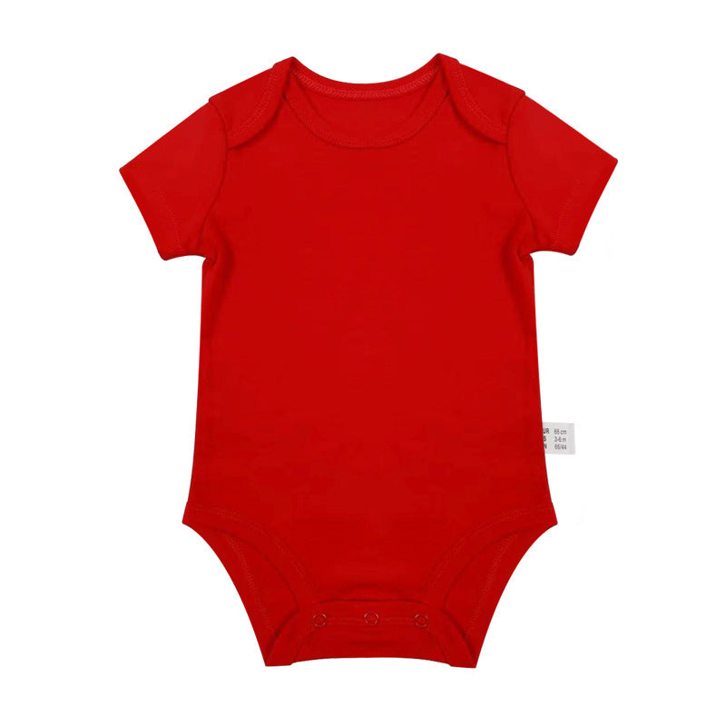 Romper Newborn Clothes 0-1 Years Old Solid Color Jumpsuit Male And Female Baby Baby Onesie