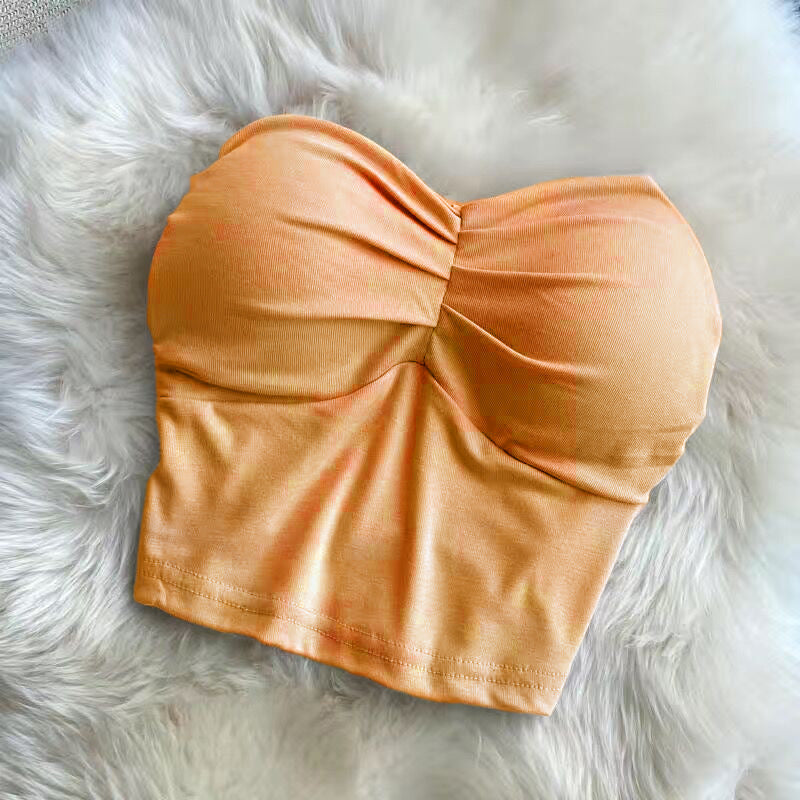 Outer Wear Wrapped Chest Strapless With Chest Pad Anti-exposure Inner Base Underwear