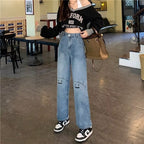 Chubby Girl Wear Plus Size Straight Jeans For Women
