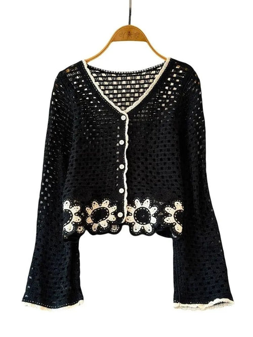 Autumn Hollow Crocheted Flower Sweater