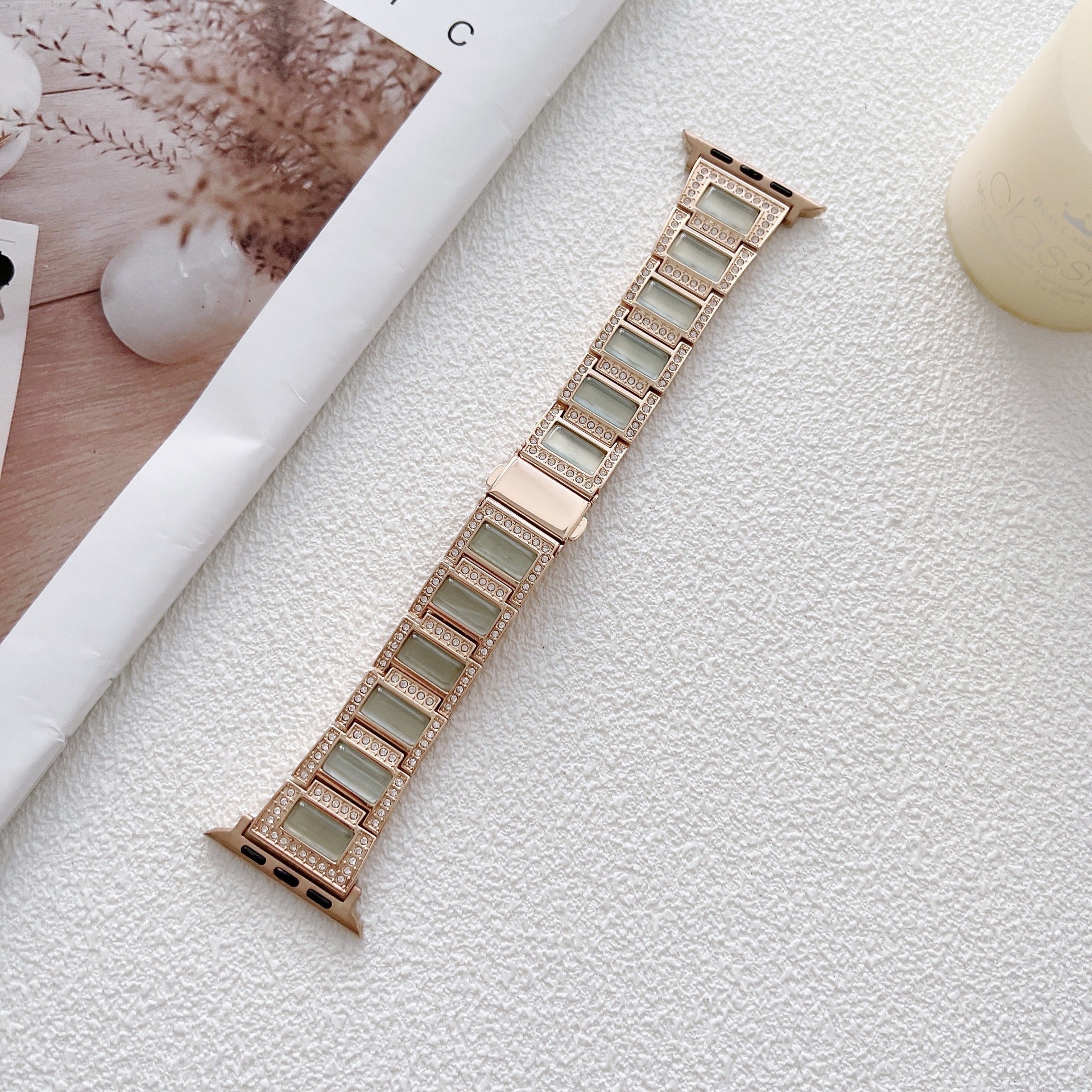 Women's Opal Diamond Fashion Metal Strap