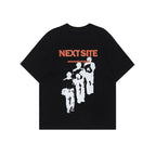 Character Abstract Graphic Print Crew Neck Short Sleeve