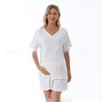Home Wear Summer Waffle Short Maternity Suit