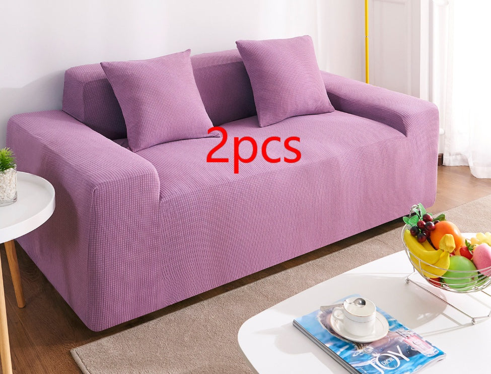 Waterproof Polar Fleece Solid Color Bomb Cover Sofa Slipcover Corner Case For Living Room 1 2 3 4 Seat