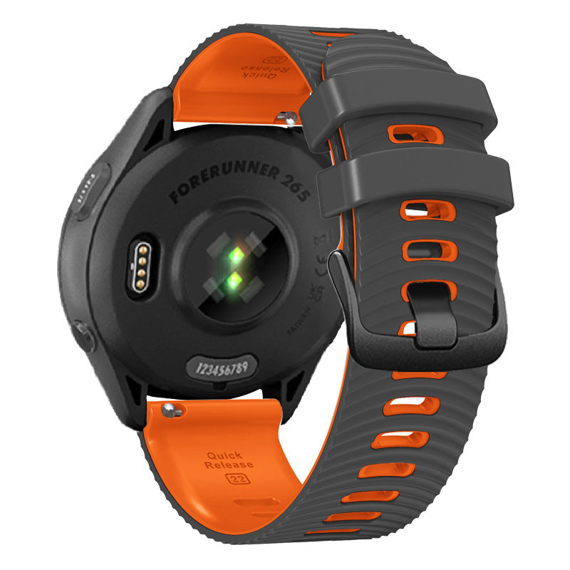 Universal 22mm Water Ripple Road Two-color Silicone Strap