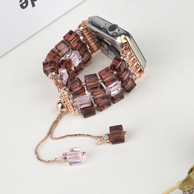 Large Square Crystal Stretch Watch Strap