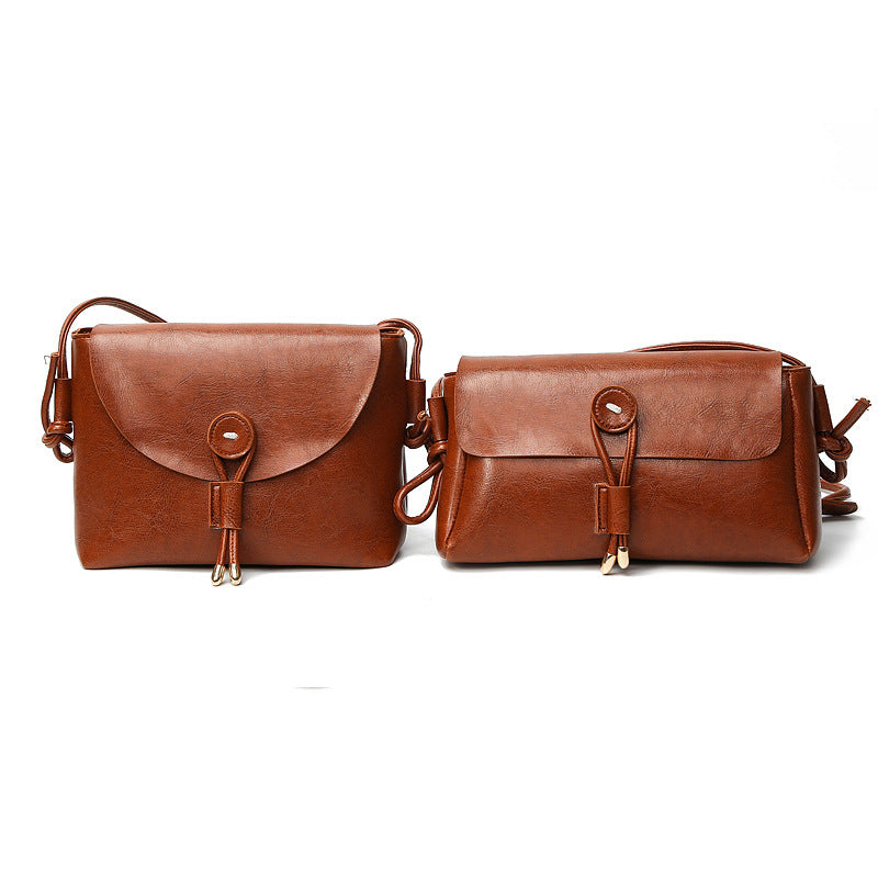 Oil Wax Leather Messenger Women's Fashion Shoulder Bag