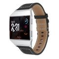 Smart Watch Pointed White Line Leather Strap