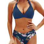 Women's Halter Push-up Split Swimsuit Sexy