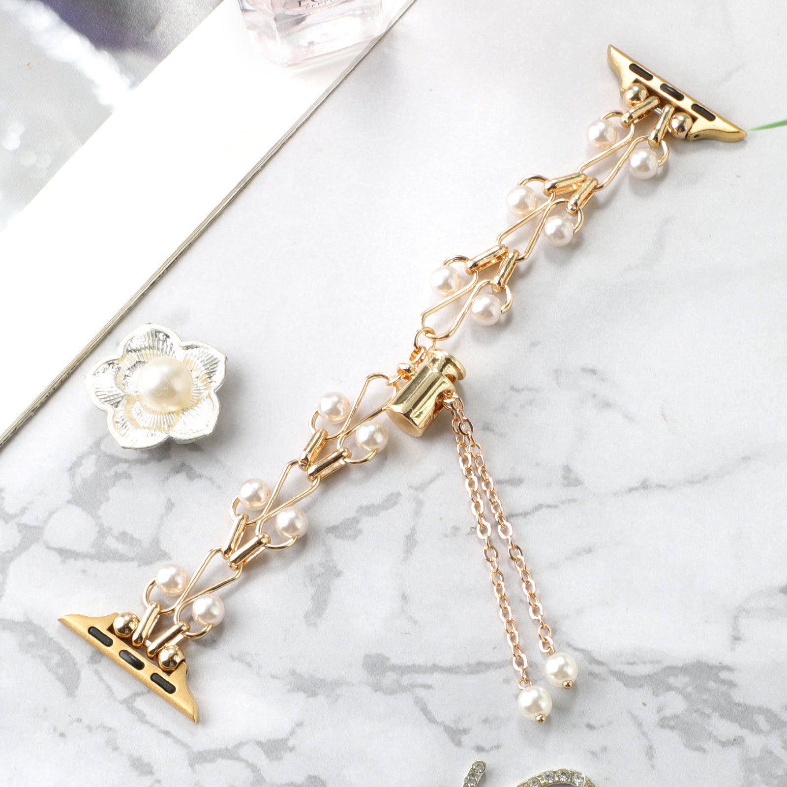 Smart Watch Fruit Metal Pearl Love Necklace Strap