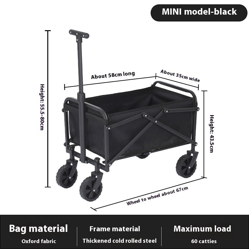 Outdoor Camping Cart Shopping Stall Shopping Trolley Portable Folding Luggage Trailer