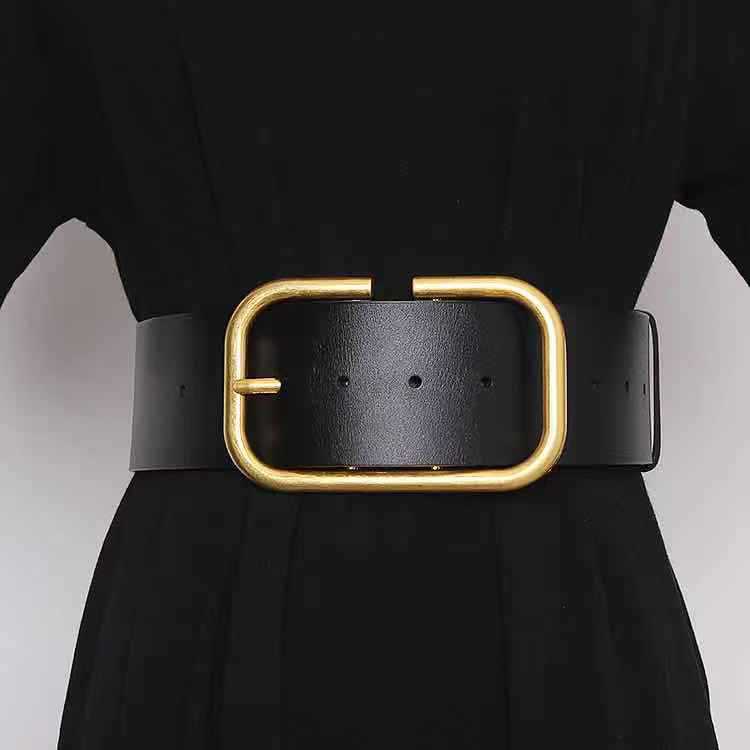 Women's Cowhide Wide Belt Waist Seal
