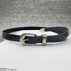 Artistic Youth Fan Silver Decorative Pin Buckle Belt Fashion Match