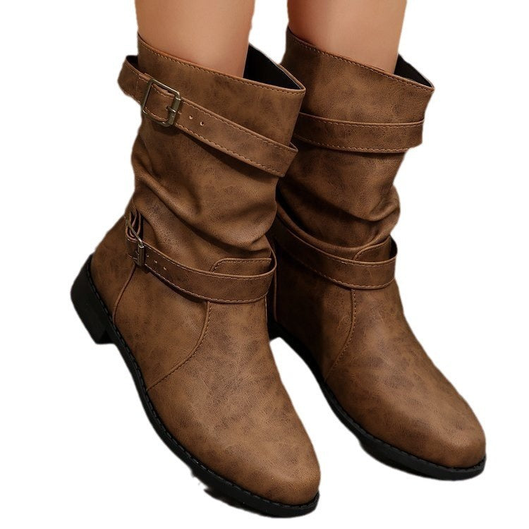 Fashion Plus Size Mid Short Boots Women