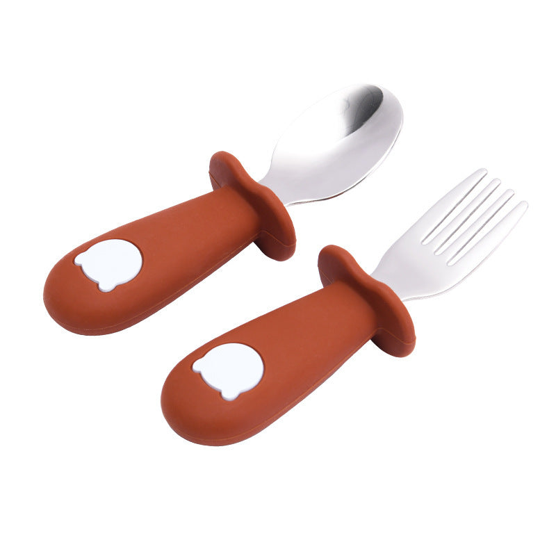 Cartoon Bear Silicone Baby Spoon Children's Tableware