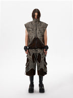 Splicing Denim Vest Jacket Men's Summer Zipper Sleeeless Camisole