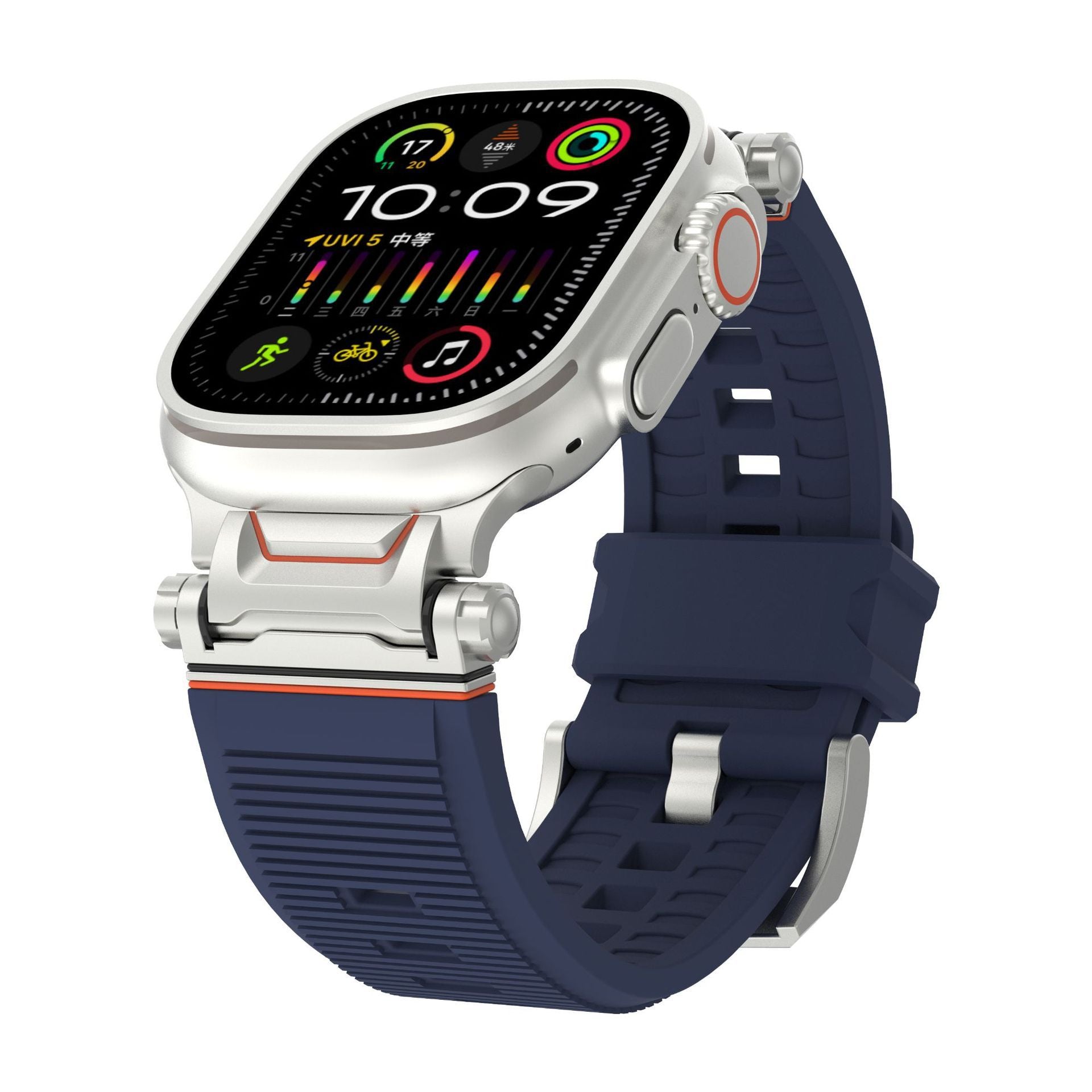 Mecha Stripe Metal Toe Cap Silicone Strap