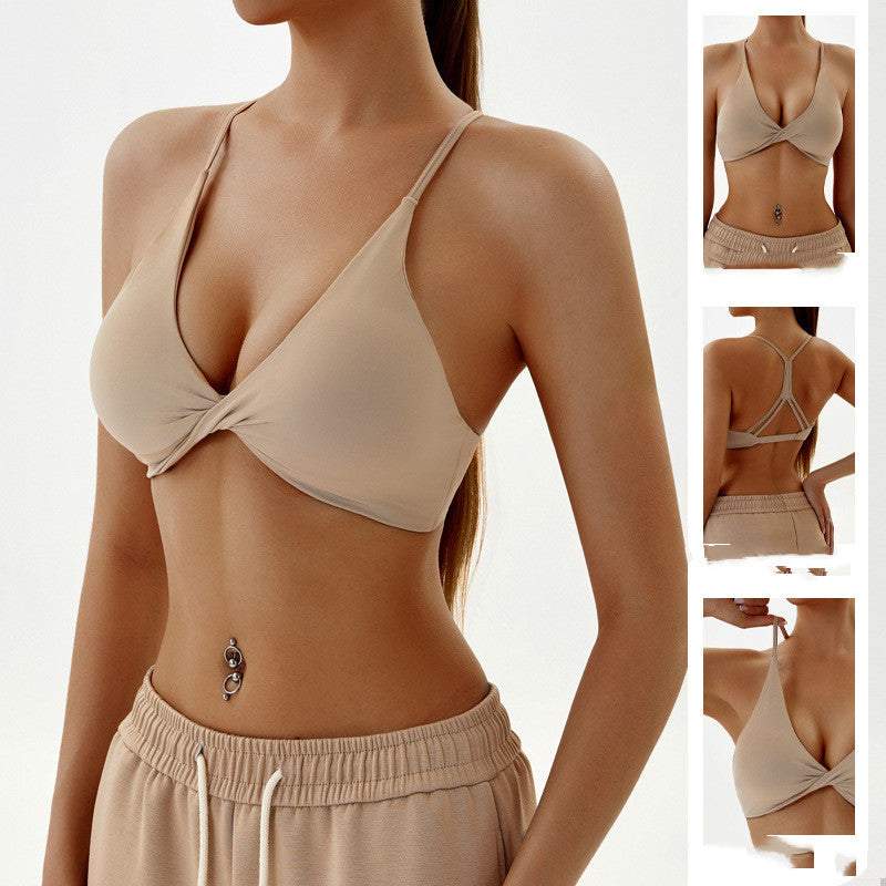 Workout Exercise Underwear Women's Hollow Back Breathable Solid Color
