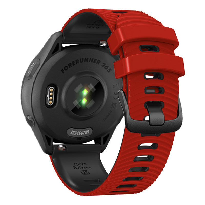Universal 22mm Water Ripple Road Two-color Silicone Strap