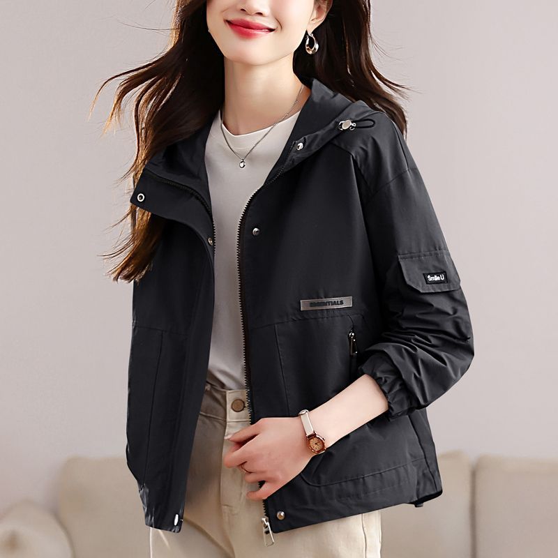 Thin Small Hooded Short Trench Coat