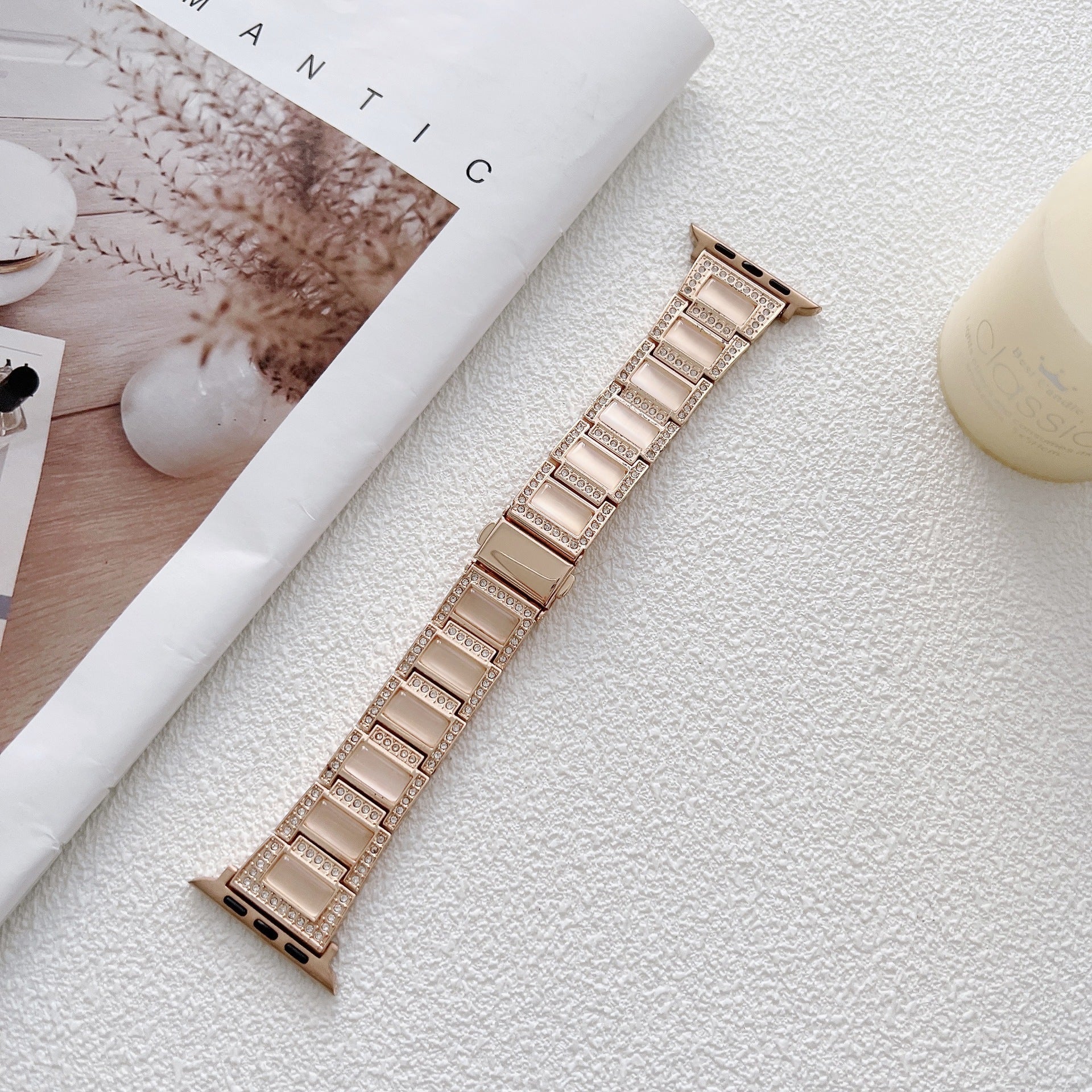 Women's Opal Diamond Fashion Metal Strap