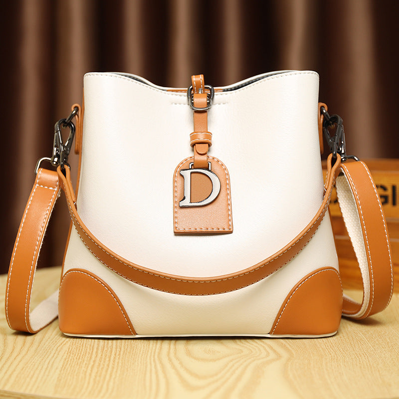 Retro Bucket Hand Shoulder Soft Leather Cross-body Bag