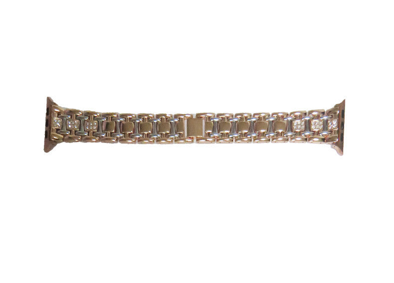 Two-tone Alloy Strap I-bead Diamond-set Metal Strap