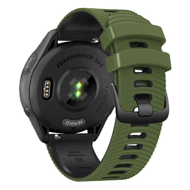 Universal 22mm Water Ripple Road Two-color Silicone Strap