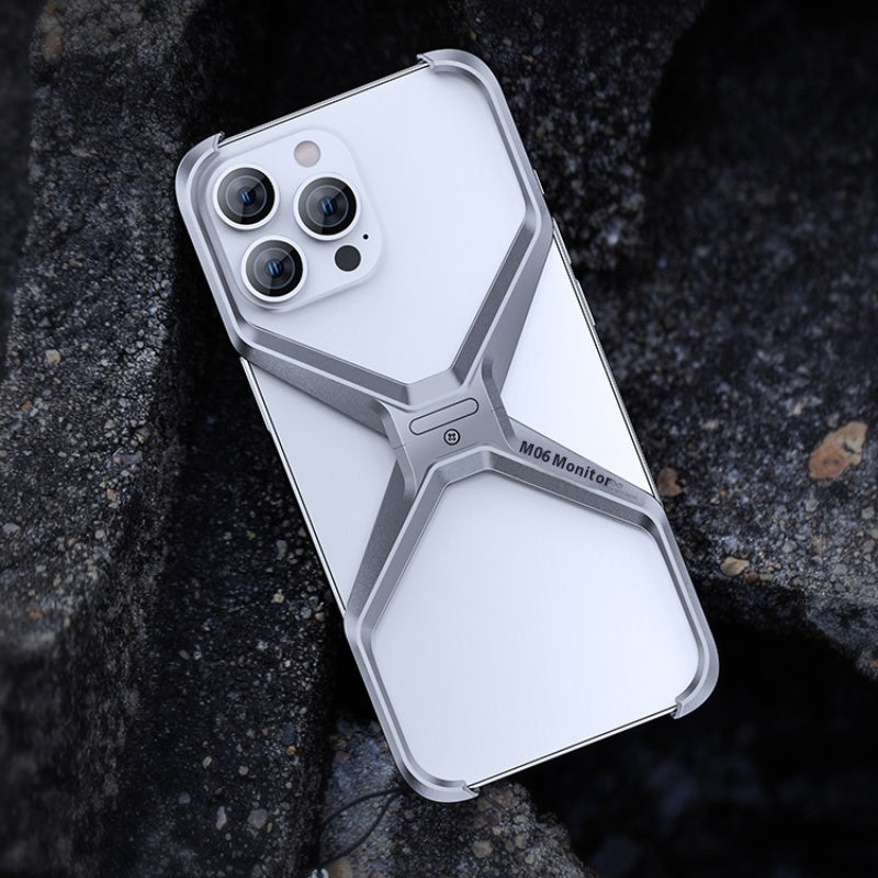 Aluminum Alloy Case New Hollow-out Frameless Heat Radiating Phone Shell