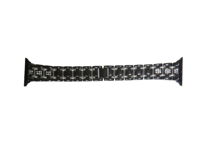 Two-tone Alloy Strap I-bead Diamond-set Metal Strap