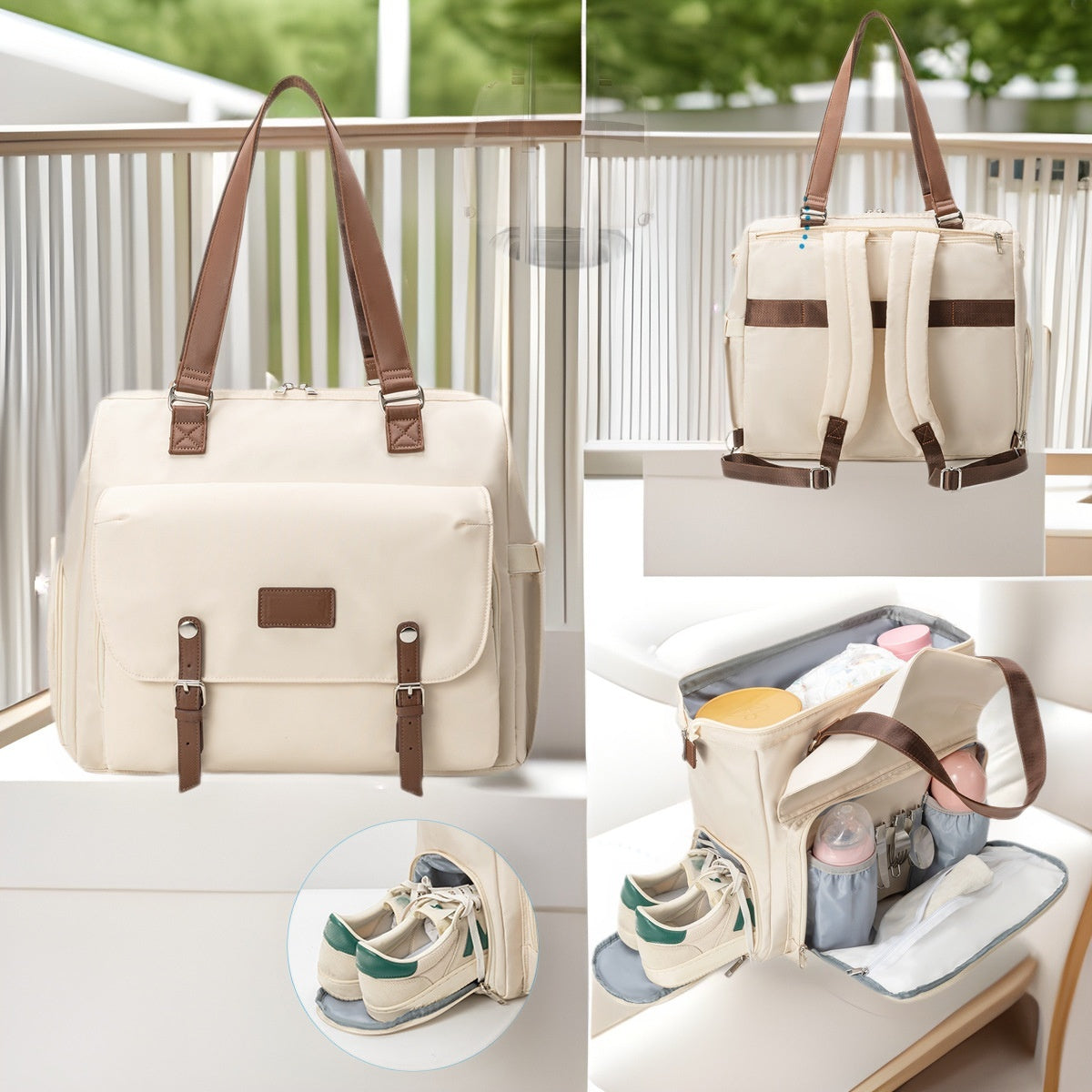 Mother And Baby Go Out Lightweight Double-shoulder Backpack Large Capacity